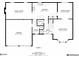 Floor plan of first floor showing kitchen, living spaces, and garage at 2740 Ashley Downs Ln, Atlanta, GA 30349