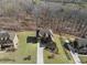 Aerial view of brick home, showcasing lush lawn, mature trees, and a well-manicured landscape at 4538 Sterling Pointe Nw Dr, Kennesaw, GA 30152