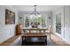 Bright dining area with lots of natural light from large windows and a door to the outside at 640 Saddle Ridge Trce, Roswell, GA 30076
