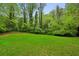 Lush green backyard with mature trees and open lawn space at 369 Pinecrest Ne Rd, Atlanta, GA 30342