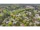 Lush community with mature trees surrounding residences from an aerial view, and city skyline in the distance at 6820 Glenridge Dr # C, Sandy Springs, GA 30328