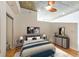 Tastefully staged bedroom featuring a king-size bed, stylish furniture, and modern decor at 860 Peachtree Ne St # 2716, Atlanta, GA 30308