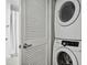 Laundry room featuring stacked washer and dryer and convenient access to the bathroom at 860 Peachtree Ne St # 2716, Atlanta, GA 30308