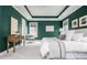 Stylish bedroom with tray ceilings, neutral carpet, and accent wall creates a luxurious and inviting space at 68 Spence Se Ave, Atlanta, GA 30317