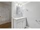 Modern bathroom vanity with white cabinets, chrome fixtures, and gray walls at 45 Willow Ne Gln, Atlanta, GA 30342