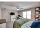 Bedroom featuring a ceiling fan, neutral walls, and carpet at 453 Thorn Creek Way, Dallas, GA 30157