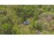 Aerial view shows a house nestled among lush, green trees, highlighting its peaceful and private setting at 285 Willow Shoals Dr, Covington, GA 30016