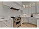 Stylish kitchen featuring a Wolf range, white cabinets, and modern countertops at 4505 Whitestone Way, Suwanee, GA 30024