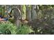 Enchanting backyard display with an old wagon wheel and lush landscaping creating a relaxing ambiance at 2574 Warwick Dr, Marietta, GA 30062