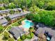 Community aerial view showcasing a refreshing outdoor pool at 4992 Meadow Ln, Marietta, GA 30068