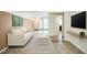 Inviting living room with modern decor, neutral tones, and a large flat-screen television at 4992 Meadow Ln, Marietta, GA 30068