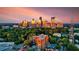Sunrise view of the city skyline, showcasing the area around Buckhead Village Lofts at 3235 Roswell Ne Rd # 721, Atlanta, GA 30305