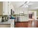 A kitchen with stainless steel appliances, plenty of counter space, and wood floors at 4553 Pond Ln, Marietta, GA 30062