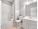 Clean bathroom featuring a shower/tub combo, vanity, and tile flooring at 5317 Concordia Se Pl # 10, Mableton, GA 30126
