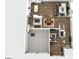 An open-concept floor plan featuring a spacious living area, kitchen, dining space and three distinct social areas at 5382 Pebblebrook Se Ln, Mableton, GA 30126