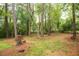 Natural backyard view with mature trees, wood furnishings, and lush greenery at 4322 Glenwood Pkwy, Decatur, GA 30032
