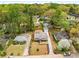An aerial view of several residences in a wooded neighborhood offers a serene, lush setting at 2374 Marion Cir, Decatur, GA 30032
