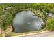 Scenic aerial view of a lake surrounded by lush greenery and a walking path at 2374 Marion Cir, Decatur, GA 30032