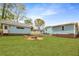 Beautiful backyard with green grass, a fire pit with chairs, and fencing at 2374 Marion Cir, Decatur, GA 30032