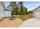 Backyard features a stone patio, manicured lawn and a fire pit at 2374 Marion Cir, Decatur, GA 30032