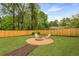 A lovely backyard with a fire pit area with chairs, and a tall wooden fence at 2374 Marion Cir, Decatur, GA 30032