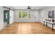 Inviting living room with hardwood floors, sliding barn door, and natural light at 2374 Marion Cir, Decatur, GA 30032