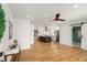 Spacious open concept living space features hardwood floors and modern finishes at 2374 Marion Cir, Decatur, GA 30032