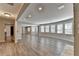 Spacious finished basement with wood flooring, recessed lighting, and plenty of windows for natural light at 3237 Birkdale Ave, Duluth, GA 30097