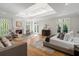 Main bedroom with custom tray ceiling, fireplace and sitting area at 725 Riley Pl, Atlanta, GA 30327