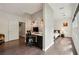 Bright office space with built-in desk, modern lighting, and hardwood floors at 1276 Edmund Ne Ln, Brookhaven, GA 30319