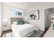 Bright bedroom featuring hardwood floors, stylish decor, and natural light at 1123 W Marietta St, Atlanta, GA 30318