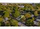 Aerial view of a home showing proximity to neighbor homes and lots of mature trees at 327 6Th Ne St, Atlanta, GA 30308