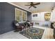Inviting front porch featuring stylish seating and a ceiling fan at 327 6Th Ne St, Atlanta, GA 30308