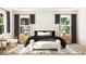 Bright bedroom boasts a plush bed, elegant curtains, and stylish nightstands at 2450 Cotton Ln, Douglasville, GA 30135