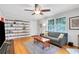 Spacious living room with hardwood floors, natural light, and built-in shelving at 108 Glenn St, Decatur, GA 30030