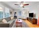 Comfortable living room with hardwood floors, ample seating, and entertainment center at 108 Glenn St, Decatur, GA 30030