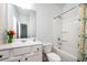 Clean bathroom with a shower-tub combo and a vanity sink at 224 Gallant Fox Way, Acworth, GA 30102