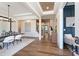 Elegant dining area with hardwood floors, an open layout, and a chandelier with views throughout the home at 4976 Concert Ln, Marietta, GA 30066