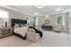 Airy Primary bedroom featuring neutral tones, a plush king bed, and ample natural light at 4976 Concert Ln, Marietta, GA 30066