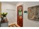 Welcoming entryway featuring stylish decor, rustic accents, and a view to the outdoors at 1168 Eggleston Sw St, Atlanta, GA 30310