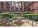 Cozy outdoor patio featuring comfortable seating, pea gravel, and lush green landscaping at 170 Boulevard Se # E006, Atlanta, GA 30312