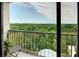 Balcony with seating offers panoramic views of lush greenery and the city skyline at 145 15Th Ne St # 1015, Atlanta, GA 30309