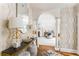 Elegant foyer with statement wallpaper and sophisticated decor at 3038 Nancy Creek Nw Rd, Atlanta, GA 30327