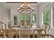 Dining room featuring a chandelier, and a large table near large windows with scenic views of the outdoors at 803 Willow Oak Dr, Woodstock, GA 30189