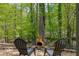 Inviting patio area with stone flooring, outdoor fireplace, and comfortable seating for relaxing and enjoying the scenery at 803 Willow Oak Dr, Woodstock, GA 30189