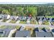Neighborhood aerial view, showcasing well-maintained homes, manicured lawns, and lush green trees at 205 E Skyline Vw, Dallas, GA 30157