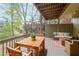 Inviting covered patio with comfortable seating and views of the backyard at 2659 Lakefield Sw Pass, Marietta, GA 30064