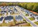 Expansive aerial shot of a residential neighborhood featuring neatly arranged homes surrounded by mature trees and green spaces at 501 Blackberry Ln, Canton, GA 30115