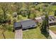 An aerial shot of the house highlighting its spacious yard and surrounding greenery at 313 Ellenwood Dr, Bowdon, GA 30108