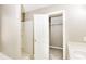 Bright bathroom with shower, tub, walk-in closet, and modern fixtures at 4153 Island View Ct, Decatur, GA 30034